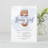 We Can Bearly Wait Boy Baby Shower Invitation (Debout devant)