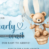 We can bearly wait boy baby shower invitation
