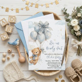 We Can Bearly Wait Boy Baby Shower Invitation