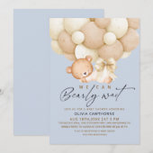 We can Bearly Wait Boy Baby Shower   Kaart (Voorkant / Achterkant)