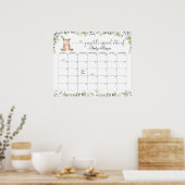 We can bearly wait due date calendar poster (Cuisine)
