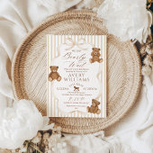 We Can Bearly Wait Elegant Baby Shower Kaart