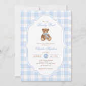 We Can Bearly Wait Elegant Teddy Bear Baby Shower Kaart (Voorkant)