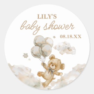 We Can Bearly Wait Geslacht Neutrale Babyborrel Ronde Sticker