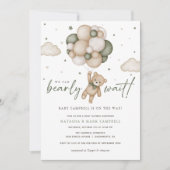 We Can Bearly Wait Geslacht Onbekende Babyshower Kaart (Voorkant)