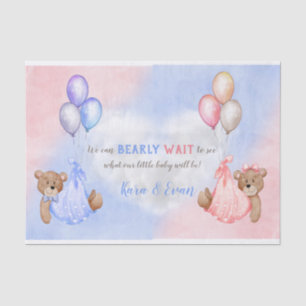 We Can Bearly Wait Geslacht Onthulling Beren Roze Tissuepapier