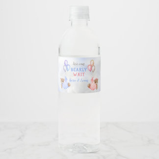 We Can Bearly Wait Geslacht Onthulling Beren Roze Waterfles Etiket