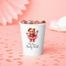 We Can Bearly Wait Girl Baby Paper Cups