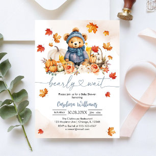 We Can Bearly Wait Herfst Baby Shower Uitnodiging