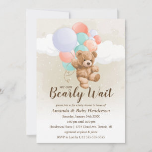 We can Bearly Wait Multi Kleur Baby Borrel Kaart