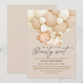 We can Bearly Wait Neutral Baby Shower   Kaart (Voorkant / Achterkant)
