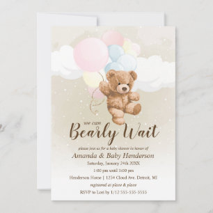 We can Bearly Wait Neutrale Teddybeer Baby Shower Kaart