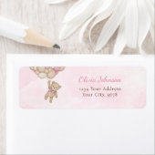 We Can Bearly Wait Pink Baby Shower Address Etiket (Insitu)