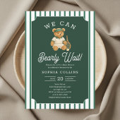 We Can Bearly Wait Preppy Bear Tartan Baby Shower Kaart
