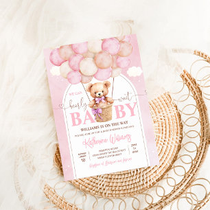 We Can Bearly Wait Teddy Bear Baby Borrel Kaart