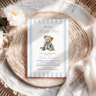 We Can Bearly Wait Teddy Bear Baby Shower Kaart