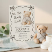 We Can Bearly Wait, Teddy Bear Baby Shower Kaart