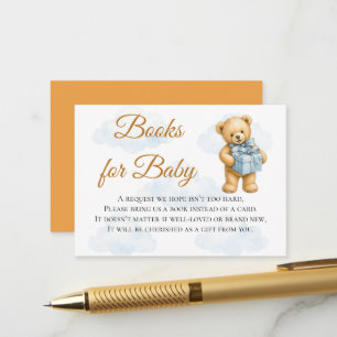 We Can Bearly Wait Teddybeer Baby Jongens Shower Informatiekaartje