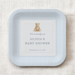 We Can Bearly Wait Teddybeer Babyshower Feest Papieren Bordje