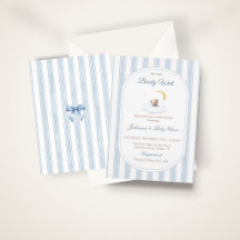 We Can Bearly Wait Teddybeer Blauw Ticking Streep