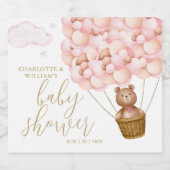 We Can Bearly Wait Teddybeer Roze Baby Shower Sparkling Wijnetiket (Enkel label)