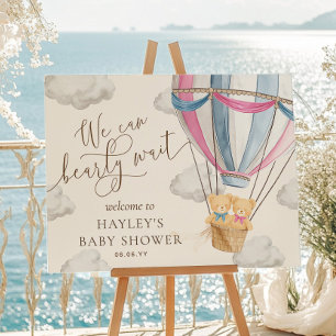 We Can Bearly Wait Tweeling Baby Shower Welkom Poster