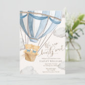 We Can Bearly Wait Twins Baby Shower Invitation Kaart (Staand voorkant)