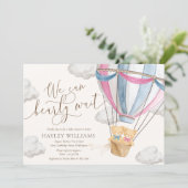 We Can Bearly Wait Twins Baby Shower Invitation Kaart (Staand voorkant)