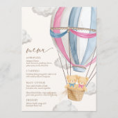 We Can Bearly Wait Twins Baby Shower  Menu (Voorkant)