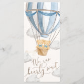We Can Bearly Wait Twins Baby Shower  Menu (Achterkant)