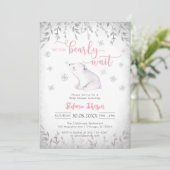 We Can Bearly Wait Winter Baby Shower Invitation (Debout devant)