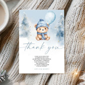 We Can Bearly Wait Winter Teddy Bear Baby Shower Bedankkaart