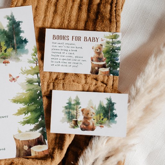 We Can Bearly Wait Woodland Books for Baby Cards Informatiekaartje