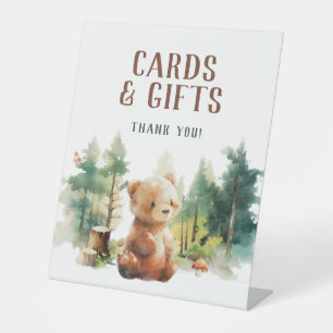 We Can Bearly Wait Woodland Kaarten & Cadeaus Bord Reclamebord Met Voetstuk