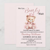 We Can Bearly WaitBaby Shower Invitation Kaart (Voorkant / Achterkant)