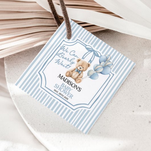 We Can Beary Wait, Baby Shower  Bedankjes Labels