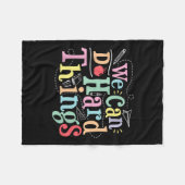 We Can Do Hard Things Motivational Education Schoo Fleece Deken (Voorkant (Horizontaal))