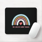 We Can Do Hard Things Motivational Teacher Rainbow Muismat (Met muis)