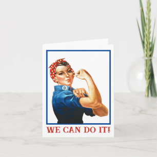 We Can Do It Rosie de Klinker Vrouwen Macht WWII Feestdagen Kaart