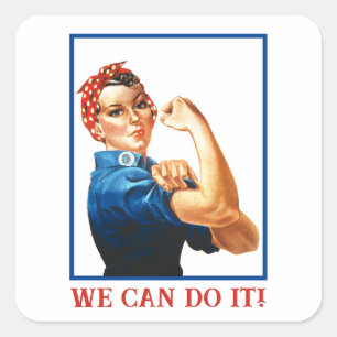 We Can Do It Rosie de Klinker Vrouwen Macht WWII Vierkante Sticker