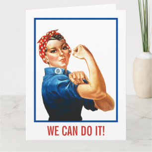 We Can Do It Rosie Riveter Vrouwen Macht WWII Oorl Kaart