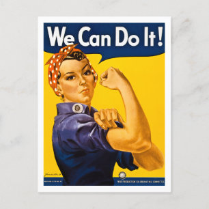 We Can Do It! Rosie the Riveter Vintage WW2 Postca Feestdagenkaart