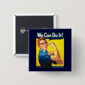 We Can Do It Vierkante Button 5,1 Cm (Voorkant /achterkant)