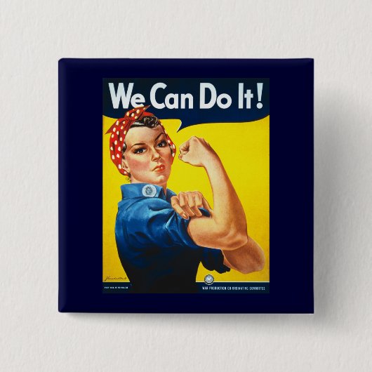 We Can Do It Vierkante Button 5,1 Cm (Voorkant)