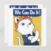 We Can Do It! White Cat Rosie the Riveter (Voorkant / Achterkant)