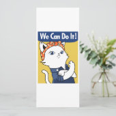 We Can Do It! White Cat Rosie the Riveter (Staand voorkant)