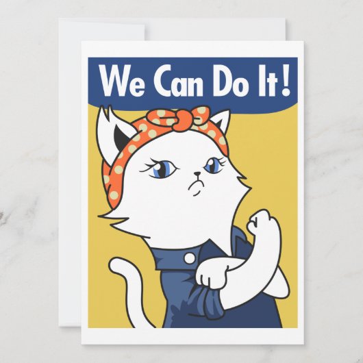 We Can Do It! White Cat Rosie the Riveter (Voorkant)