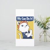 We Can Do It! White Cat Rosie the Riveter (Staand voorkant)