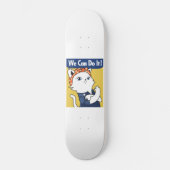 We Can Do It! White Cat Rosie the Riveter Skateboard (Voorkant)