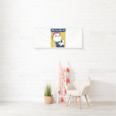 We Can Do It! White Cat Rosie the Riveter Spandoek (Insitu)